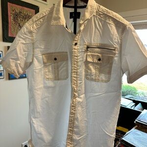 Rock & Republic Men's Cream Button Down Shirt